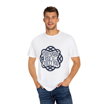 Comfort Colors 1717 Unisex Garment-Dyed T-shirt - May the Road Rise to Meet You – Celtic Knotwork Irish Blessing Tee