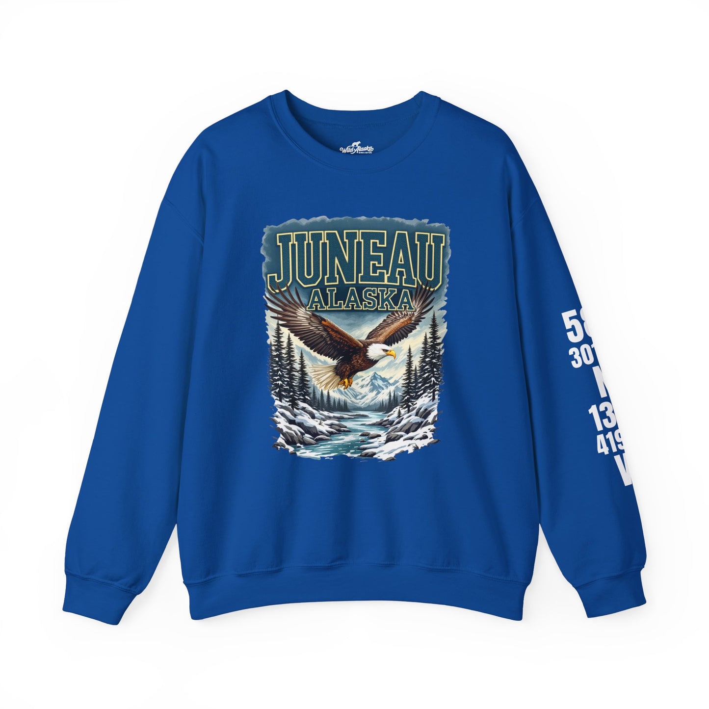 Juneau Bald Eagle Cotton Crewneck Sweatshirt | Wild Alaska Series Edition 🦅🌲❄️