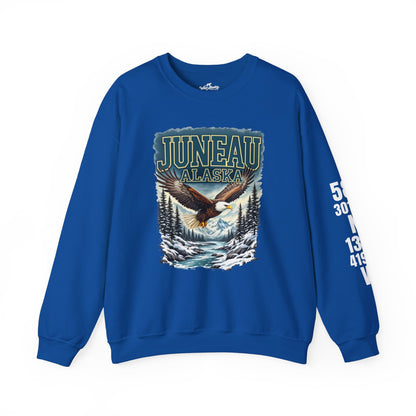 Juneau Bald Eagle Cotton Crewneck Sweatshirt | Wild Alaska Series Edition 🦅🌲❄️