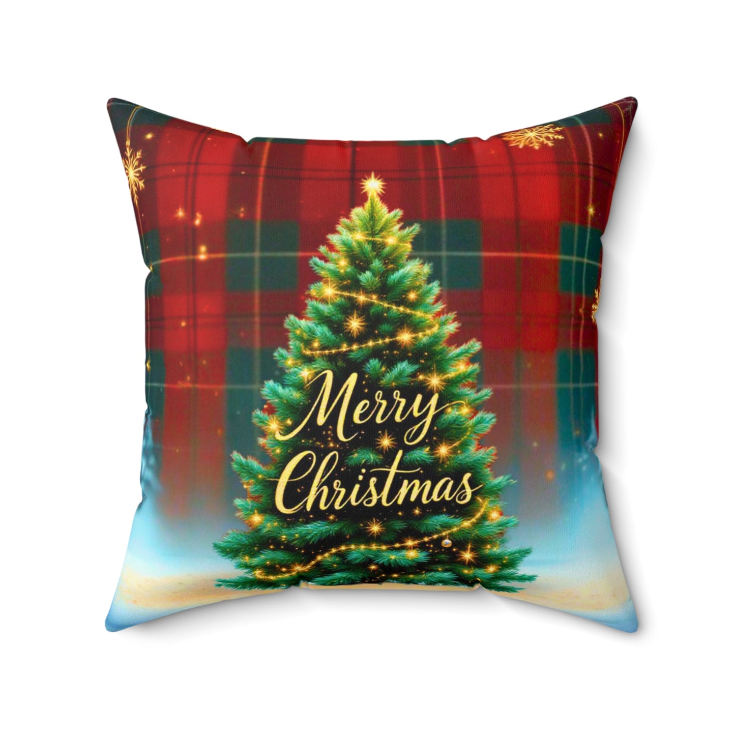 Elegant Christmas Tree Pillow – Merry Christmas Design