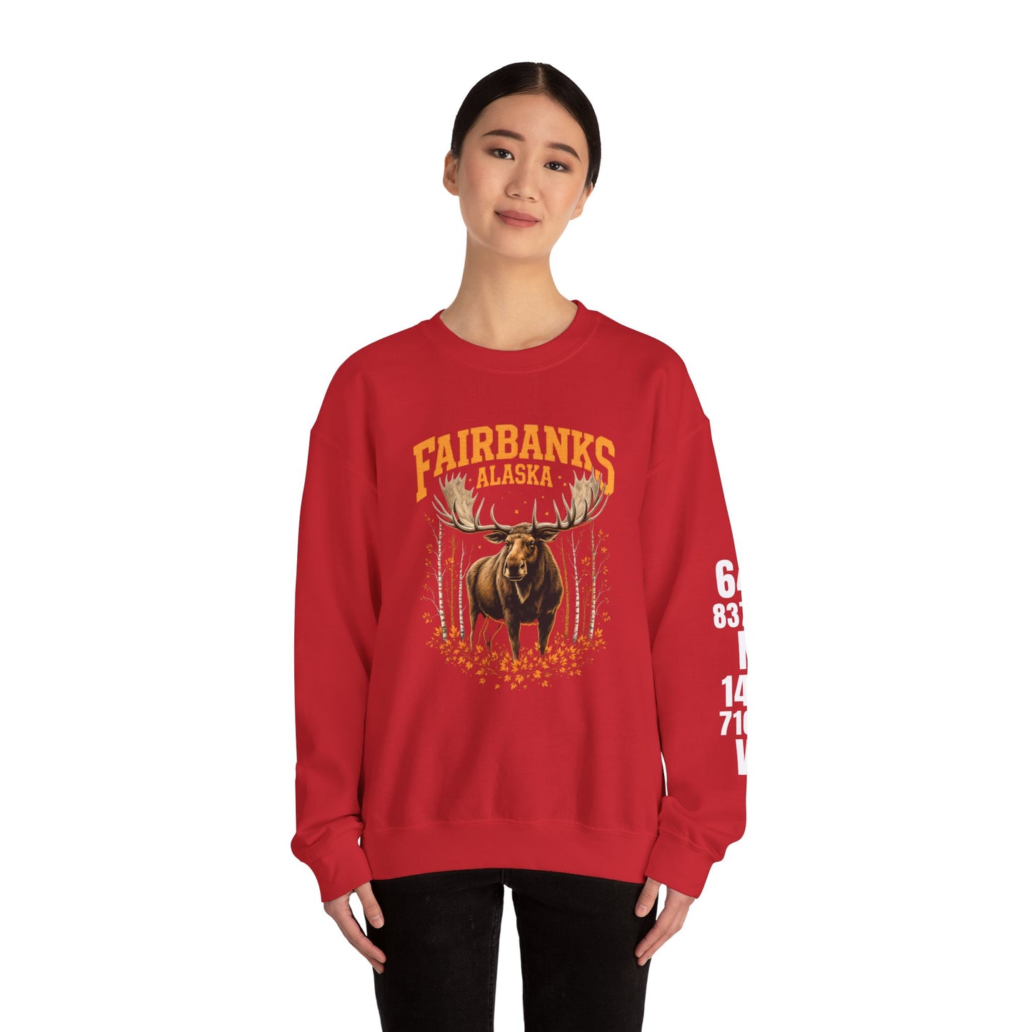 Fairbanks Moose Cotton Crewneck Sweatshirt | Wild Alaska Series Edition 🦌🍁