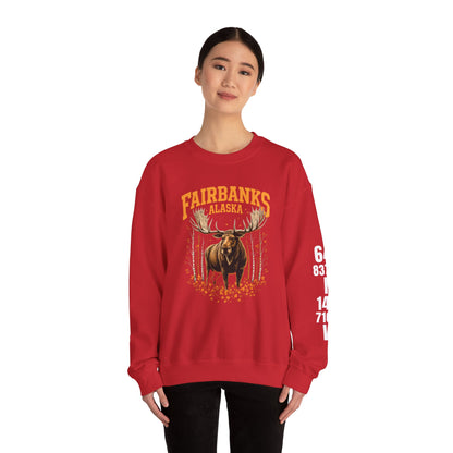 Fairbanks Moose Cotton Crewneck Sweatshirt | Wild Alaska Series Edition 🦌🍁