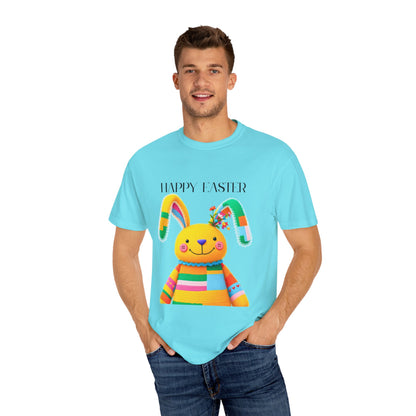 Comfort Colors 1717 Unisex Garment-Dyed T-shirt - Patchwork Bunny Bliss – Knitted Toy Happy Easter