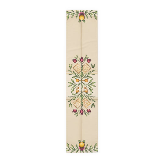Pesach Sameach Table Runner Collection (v2) — Elegant Passover Seder Table Decor (16×72)