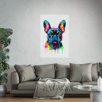Neon Drip French Bulldog - Vibrant Pop Art