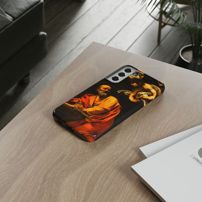 Tough Phone Case for iPhone, Samsung and Google Pixel - Caravaggio, Inspiration of St. Matthew (1602)
