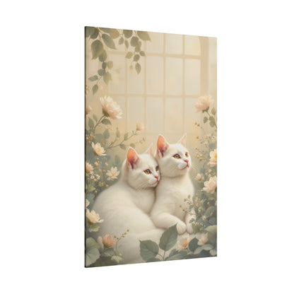 Chatons en chocolat blanc : Impression giclée d'art floral d'hiver serein