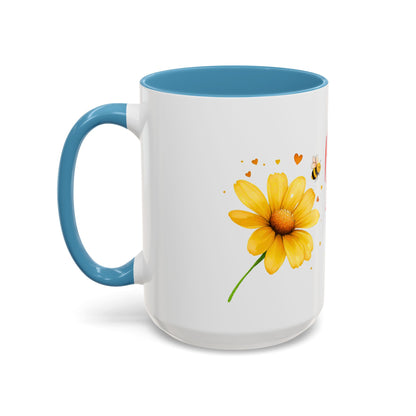 Bee Mine - Floral Accent Ceramic Mug (11oz, 15oz)