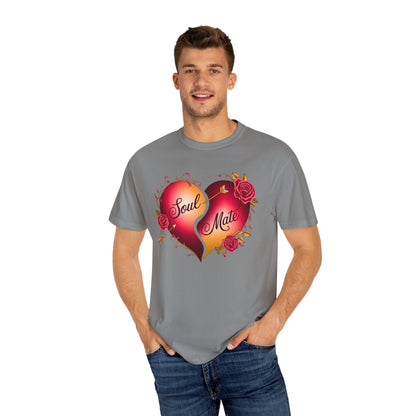 Comfort Colors 1717 Unisex Garment-Dyed T-shirt - "Soul Mate" Couple’s T-Shirts – Romantic Matching Valentine’s Day Gift