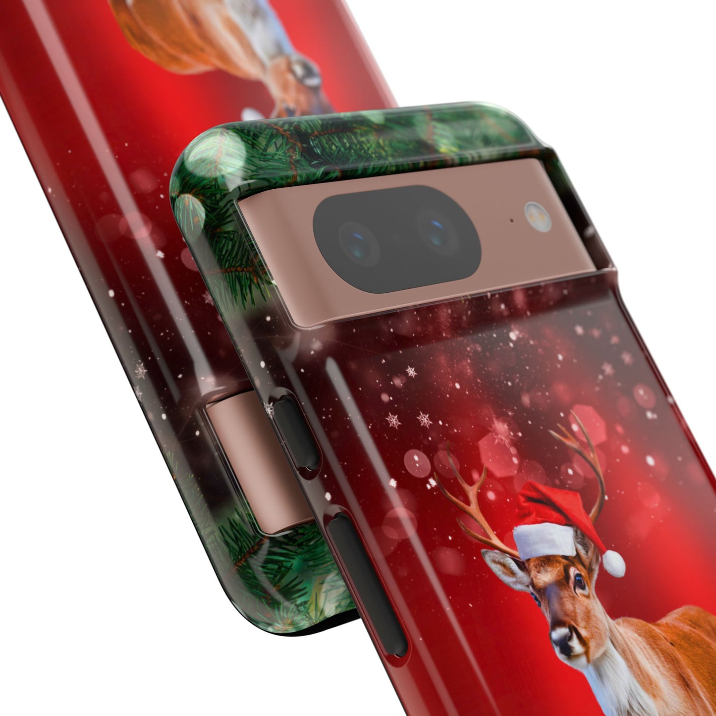 Festive Reindeer No.1 – Santa Hat with Holiday Lights Design for iPhone, Samsung & Google Models