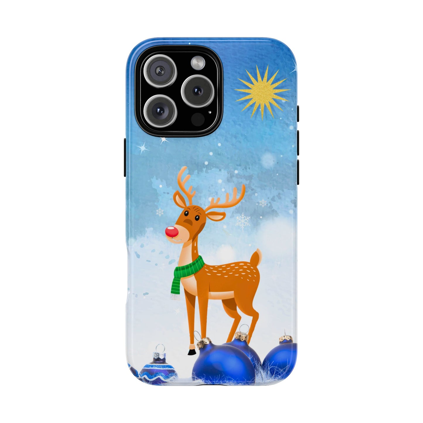 Festive Reindeer No.2 – Santa Hat with Holiday Lights Design for iPhone, Samsung & Google Models