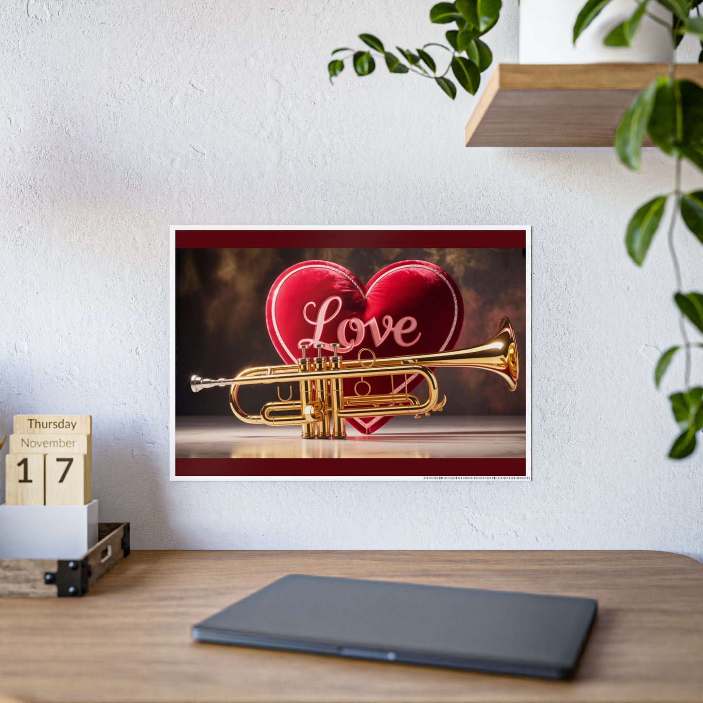 Jazz-Inspired Glossy Poster Art | Valentine Echoes I