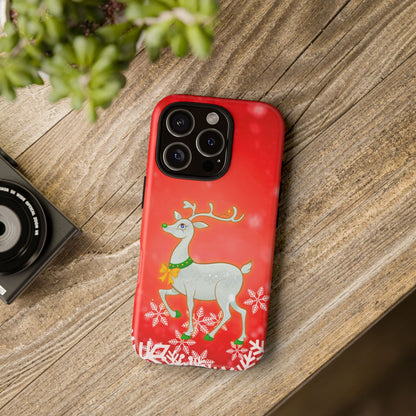 Festive Reindeer No.3 – Santa Hat with Holiday Lights Design for iPhone, Samsung & Google Models