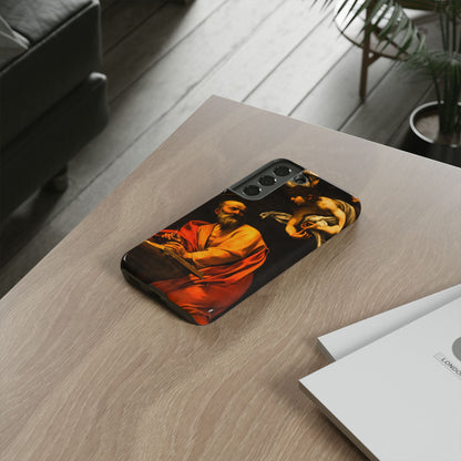 Tough Phone Case for iPhone, Samsung and Google Pixel - Caravaggio, Inspiration of St. Matthew (1602)