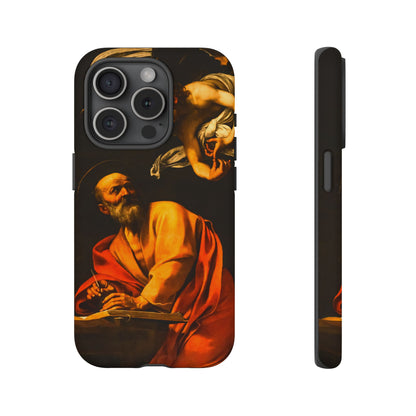 Tough Phone Case for iPhone, Samsung and Google Pixel - Caravaggio, Inspiration of St. Matthew (1602)