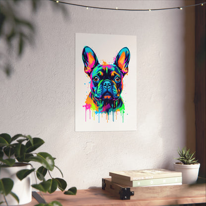 Neon Drip French Bulldog - Vibrant Pop Art
