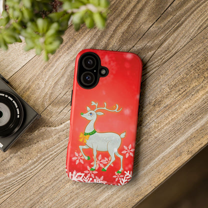 Festive Reindeer No.3 – Santa Hat with Holiday Lights Design for iPhone, Samsung & Google Models