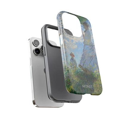 Tough Phone Case for iPhone, Samsung and Google Pixel - Monet, Woman with a Parasol - Madame Monet and Her Son (1875)