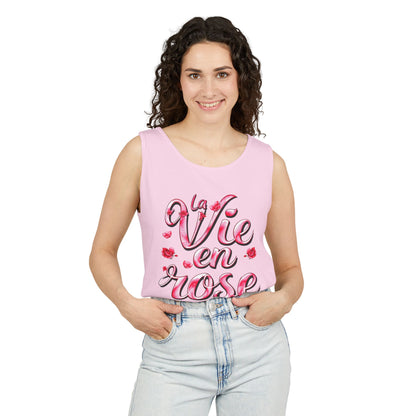Comfort Colors® 9360 Women's Garment-Dyed Tank Top - La Vie en Rose Romantic & Stylish Design