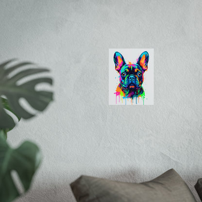 Neon Drip French Bulldog - Vibrant Pop Art
