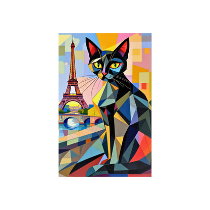 Parisian Noir: A Cubist Cat’s Dream
