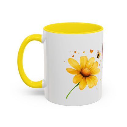 Bee Mine - Floral Accent Ceramic Mug (11oz, 15oz)