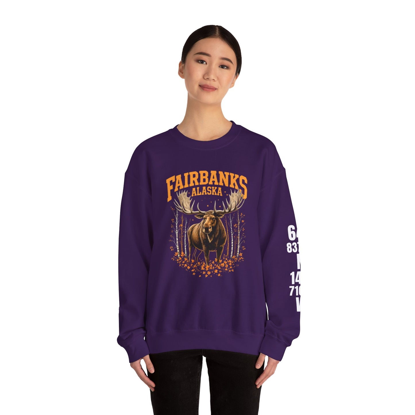 Fairbanks Moose Cotton Crewneck Sweatshirt | Wild Alaska Series Edition 🦌🍁