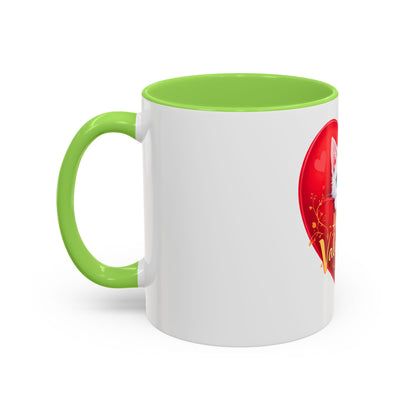 Adorable White Kitten Valentine's Day Mug – Cute & Romantic Gift (11oz)