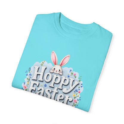 Comfort Colors 1717 Unisex Garment-Dyed T-shirt - Hoppy Easter Bunny Peek