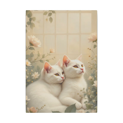 Chatons en chocolat blanc : Impression giclée d'art floral d'hiver serein