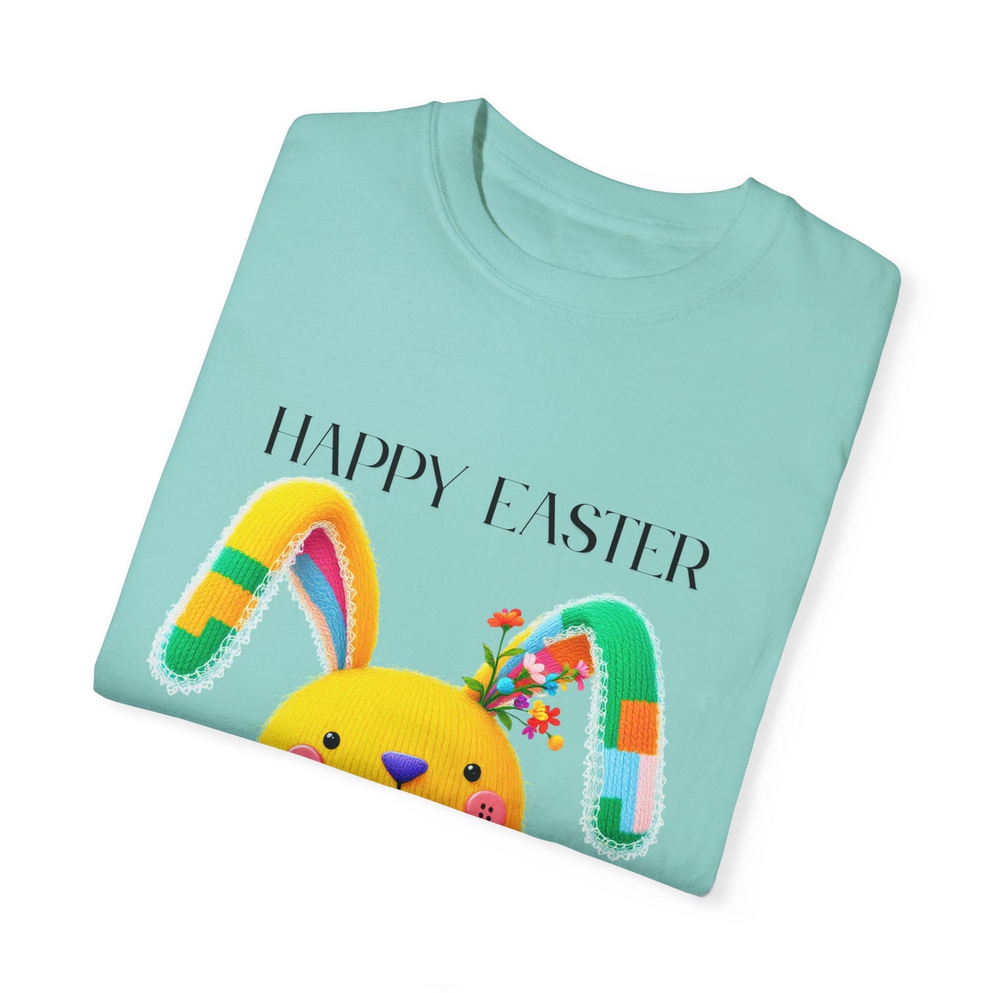 Comfort Colors 1717 Unisex Garment-Dyed T-shirt - Patchwork Bunny Bliss – Knitted Toy Happy Easter