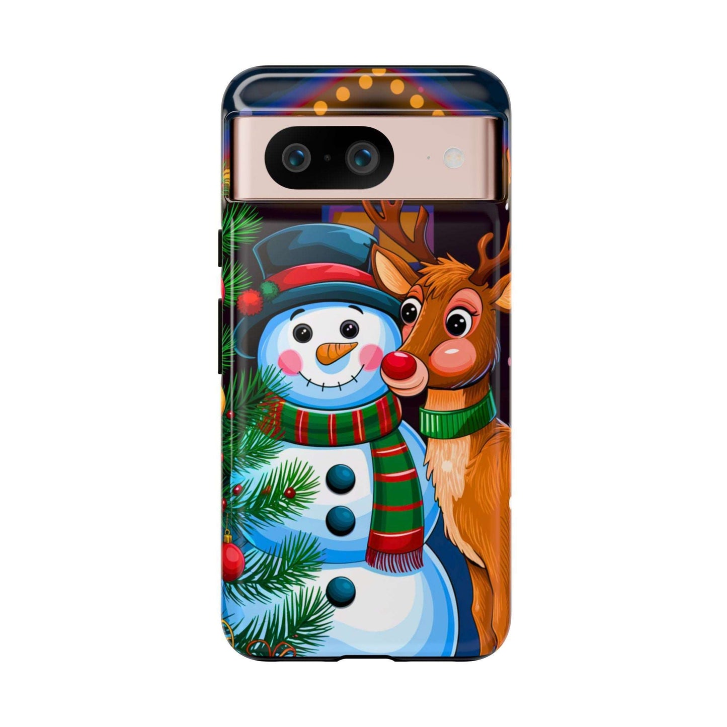 Festive Snowman and Reindeer Christmas Phone Case