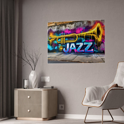 Jazz-Inspired Glossy Poster Art | Street Walk I