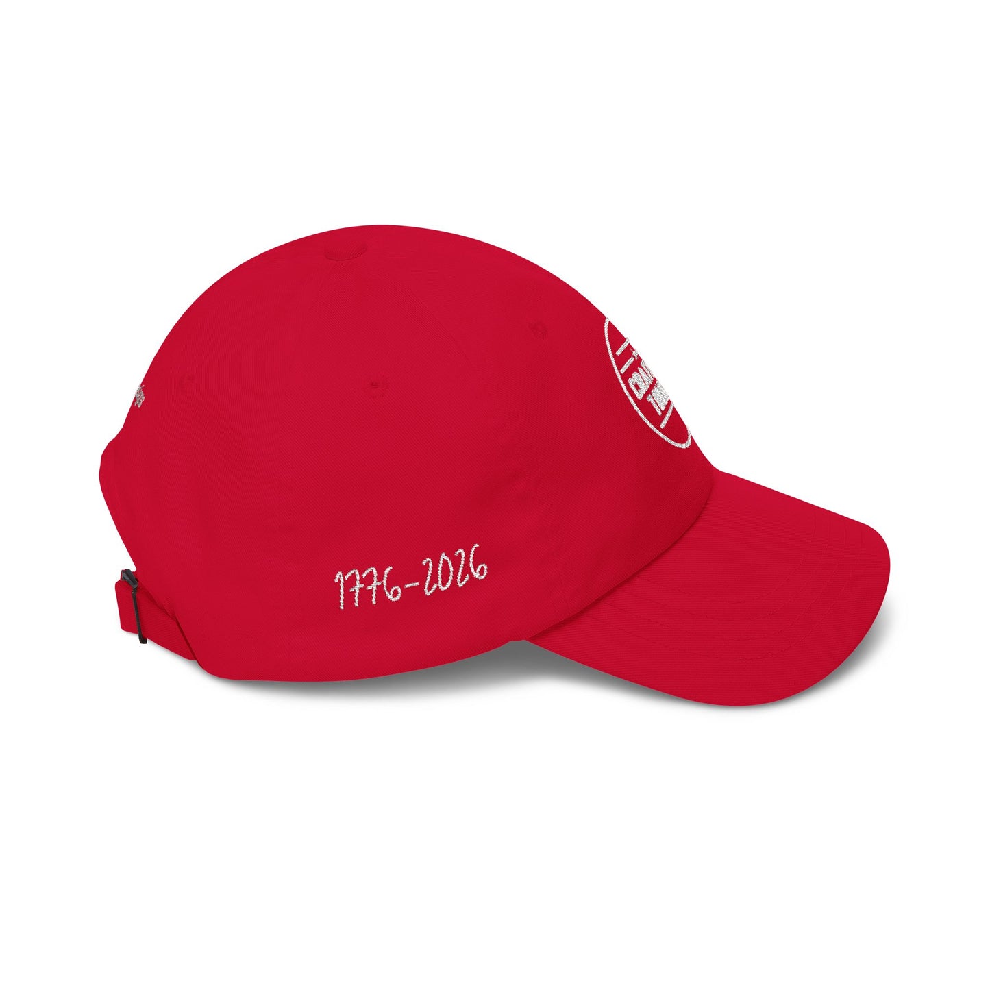 Red baseball cap on a white background