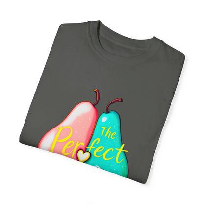 Comfort Colors 1717 Unisex Garment-Dyed T-shirt - "The Perfect Pair" Cute Pear Couple Design (v2)