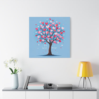Love Grows Stronger – Heart Tree Canvas Art