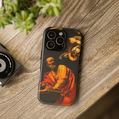 Tough Phone Case for iPhone, Samsung and Google Pixel - Caravaggio, Inspiration of St. Matthew (1602)