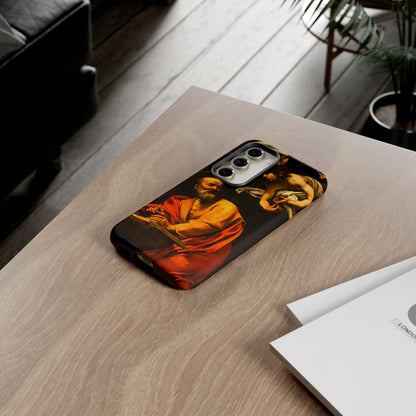 Tough Phone Case for iPhone, Samsung and Google Pixel - Caravaggio, Inspiration of St. Matthew (1602)