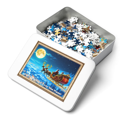 Santa's Sleigh Over the Moon Jigsaw Puzzle – A Magical Christmas Night