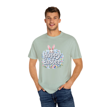 Comfort Colors 1717 Unisex Garment-Dyed T-shirt - Hoppy Easter Bunny Peek