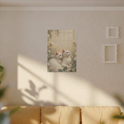 Chatons en chocolat blanc : Impression giclée d'art floral d'hiver serein