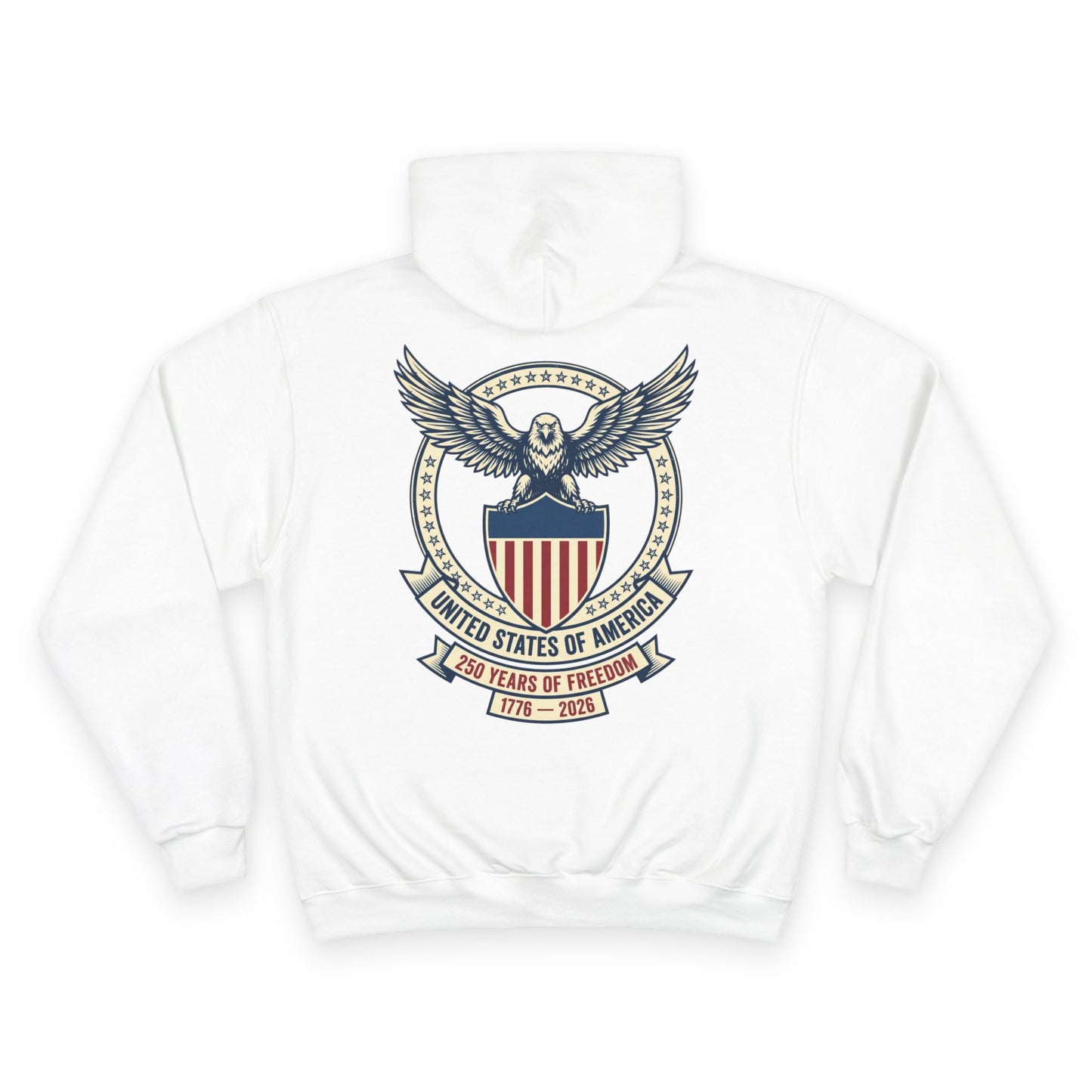 USA 250 Years Hoodie (1776–2026) – Commemorative Patriotic Back Crest Hoodie