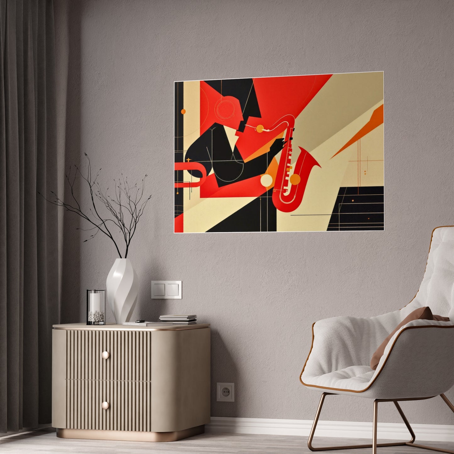 Jazz-Inspired Glossy Poster Art | Abstract Donna I