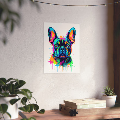 Neon Drip French Bulldog - Vibrant Pop Art