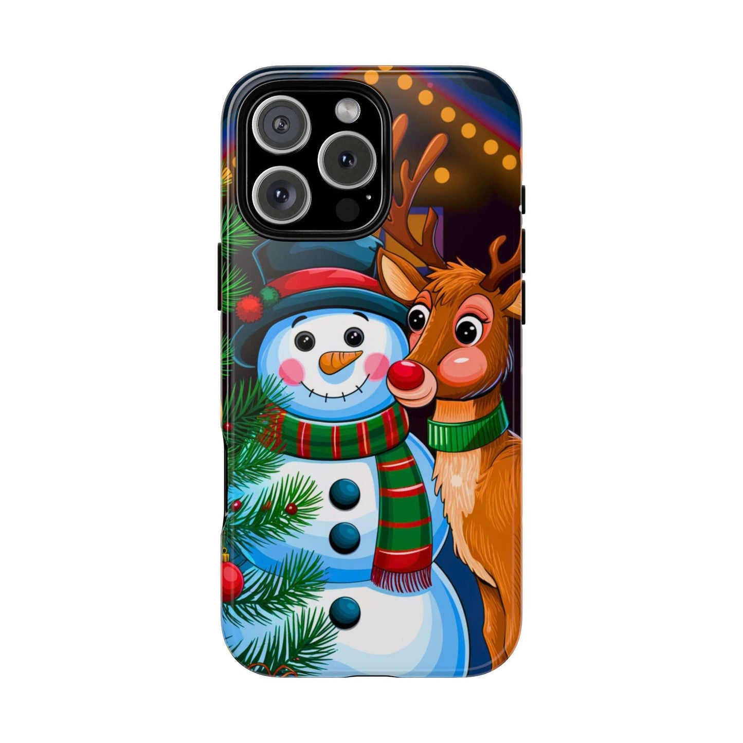 Festive Snowman and Reindeer Christmas Phone Case