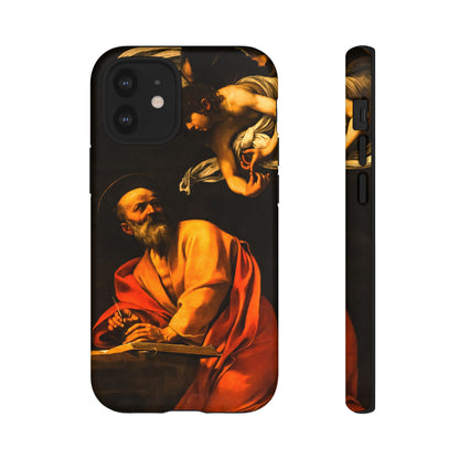 Tough Phone Case for iPhone, Samsung and Google Pixel - Caravaggio, Inspiration of St. Matthew (1602)