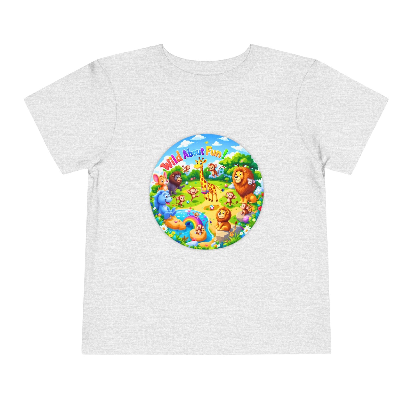 Bella+Canvas 3001T Toddler Short Sleeve Tee - Wild About Fun - Vibrant Animal Kingdom Adventure