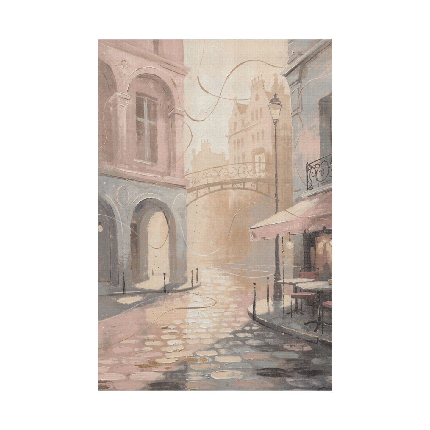 Morning Light Over a Paris Café Terrace (Canvas)