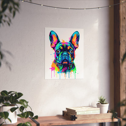 Neon Drip French Bulldog - Vibrant Pop Art