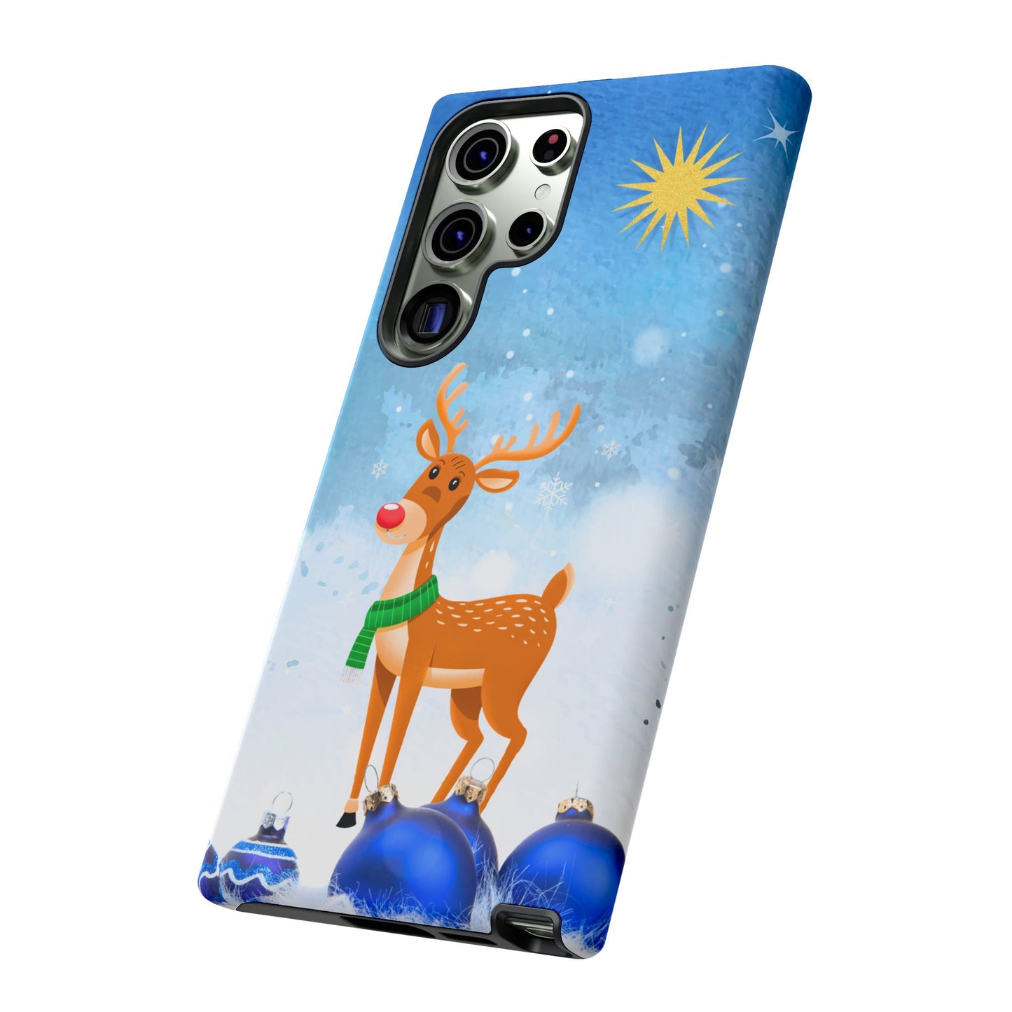 Festive Reindeer No.2 – Santa Hat with Holiday Lights Design for iPhone, Samsung & Google Models